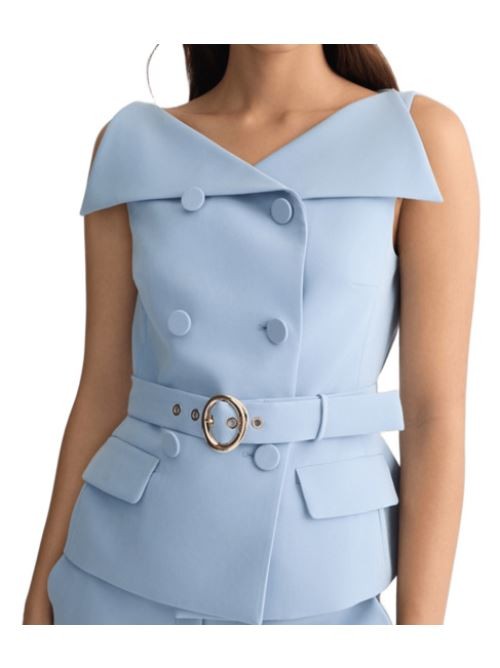Liu •jo Liu Jo Sky Blue Jacket With Structured Silhouette And Peplum Hem