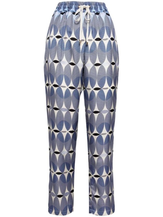 Lorena Antoniazzi Graphic-Print Elasticated-Waist Silk