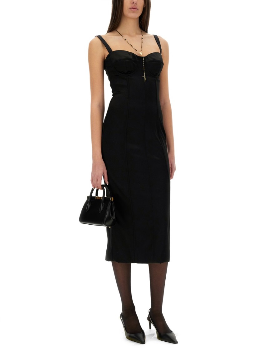 DOLCE & GABBANA DOLCE & GABBANA BUSTIER LONGUETTE DRESS WITH BRA