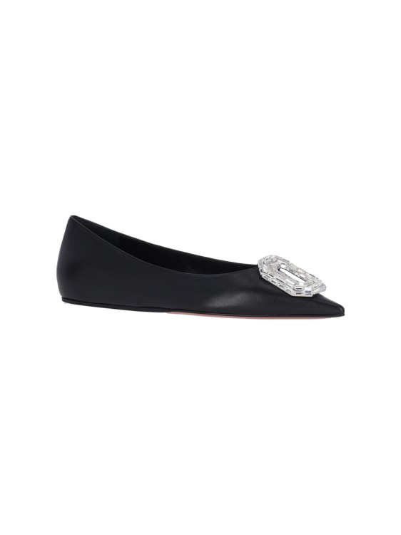 フラットシューズ Amina Muaddi Camelia Ballerinas In Black Hammered Leather Amina Muaddi Camelia Ballerinas In Black Hammered Leather