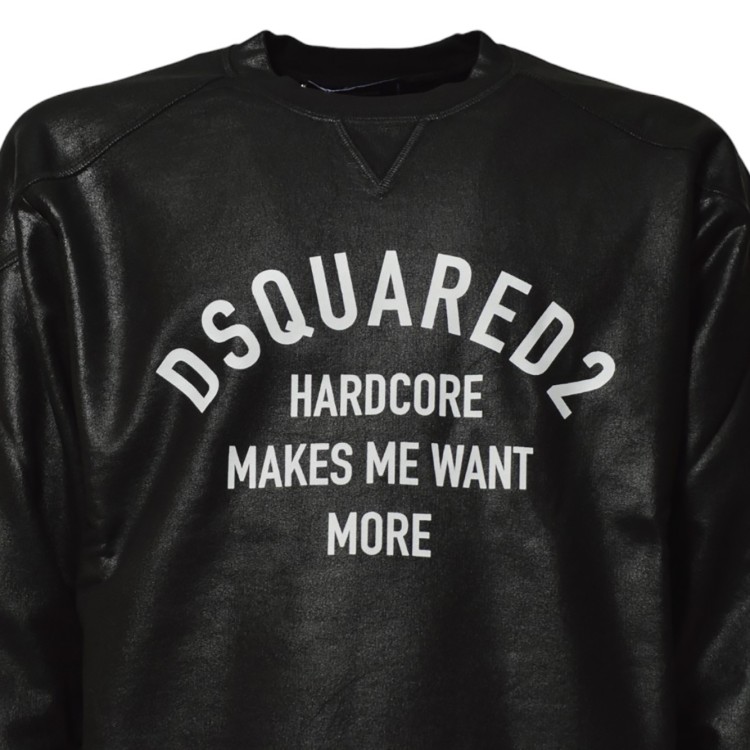 パーカー・フーディ Dsquared2 Cool Biker Fit Crewneck Sweatshirt In Black Coated Dsquared2 Cool Biker Fit Crewneck Sweatshirt In Black Coated