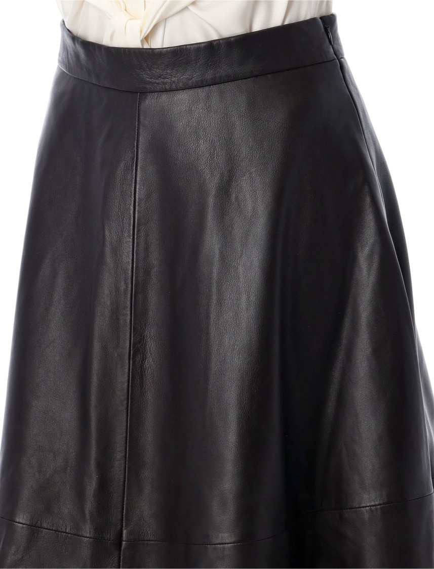 Rohe Róhe Midi Leather Skirt In Black