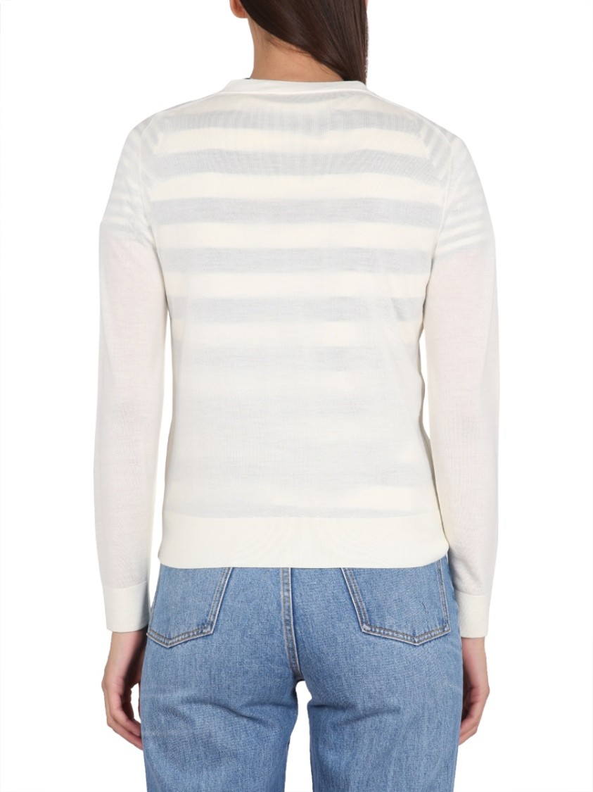 Tory Burch 'simone' Wool And Silk Cardigan In White