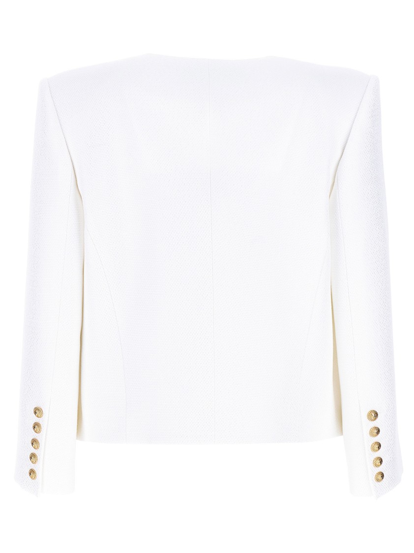 Balmain Viscose Blazer With Padded Shoulders