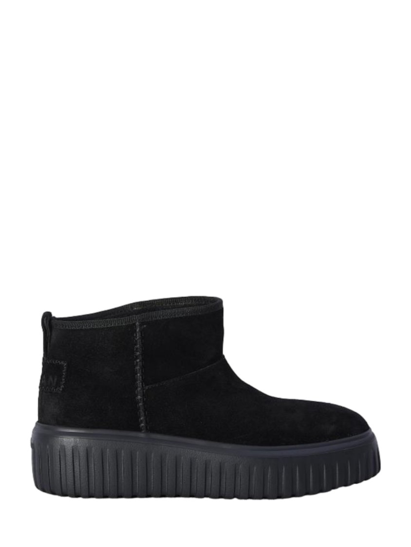 Hogan Black Ankle Boots With Soft Suede Upper In Black
