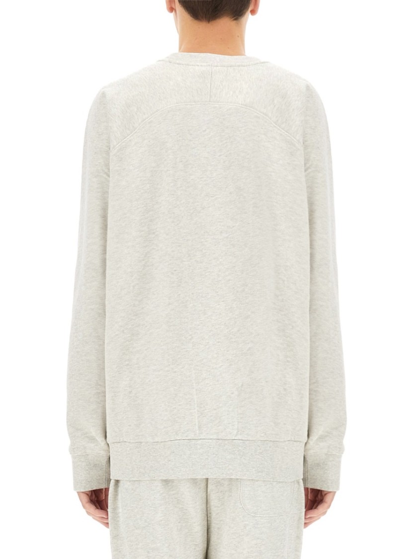 A.p.c. X Asics Grey Cotton Crewneck Sweatshirt With Logo Print