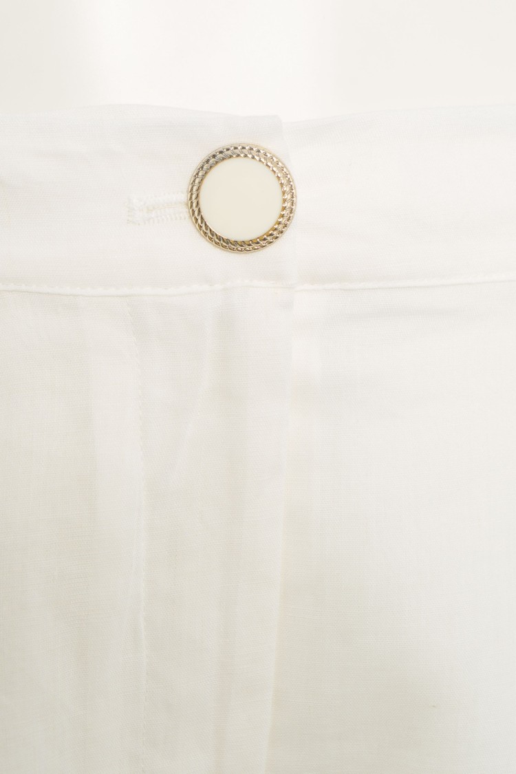 LIU •JO LIU JO HIGH-WAISTED RAMIE SHORTS WITH ROLLED-UP CUFFS