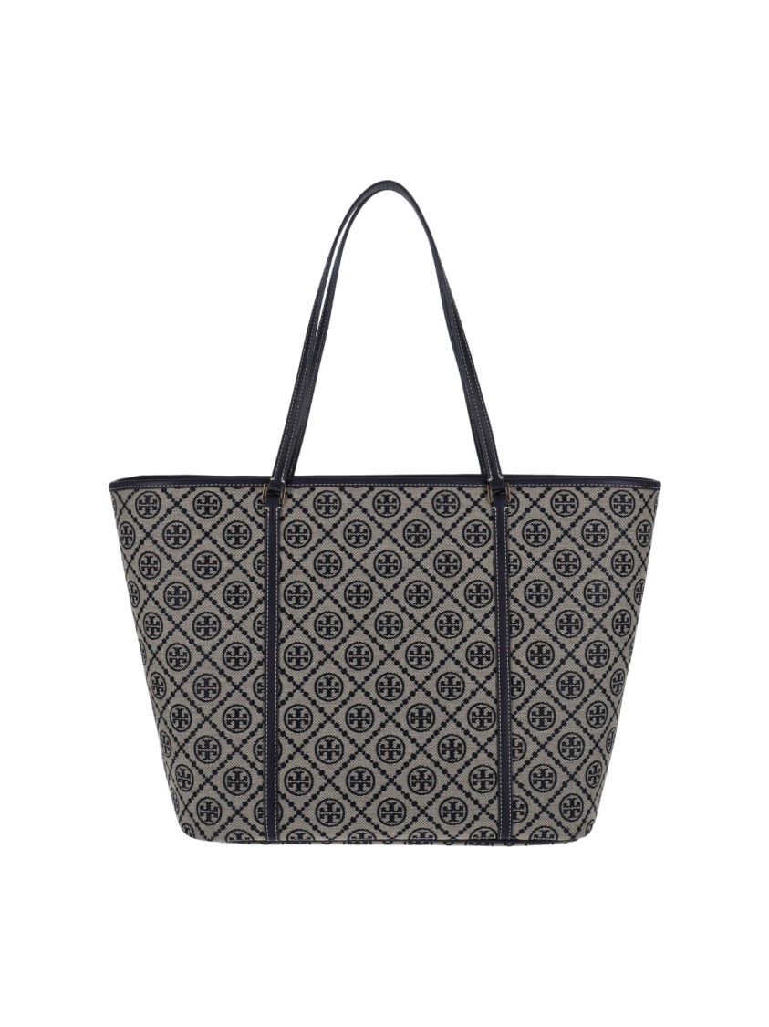 Tory Burch Large Tote Bag "T Monogram"  Beige