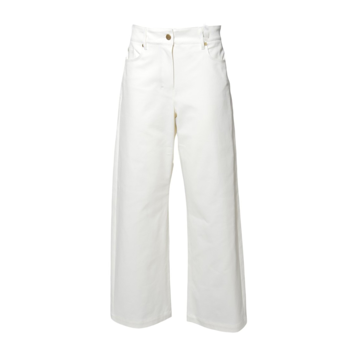 Max Mara Marianna Pants In White Cotton Denim ' In White