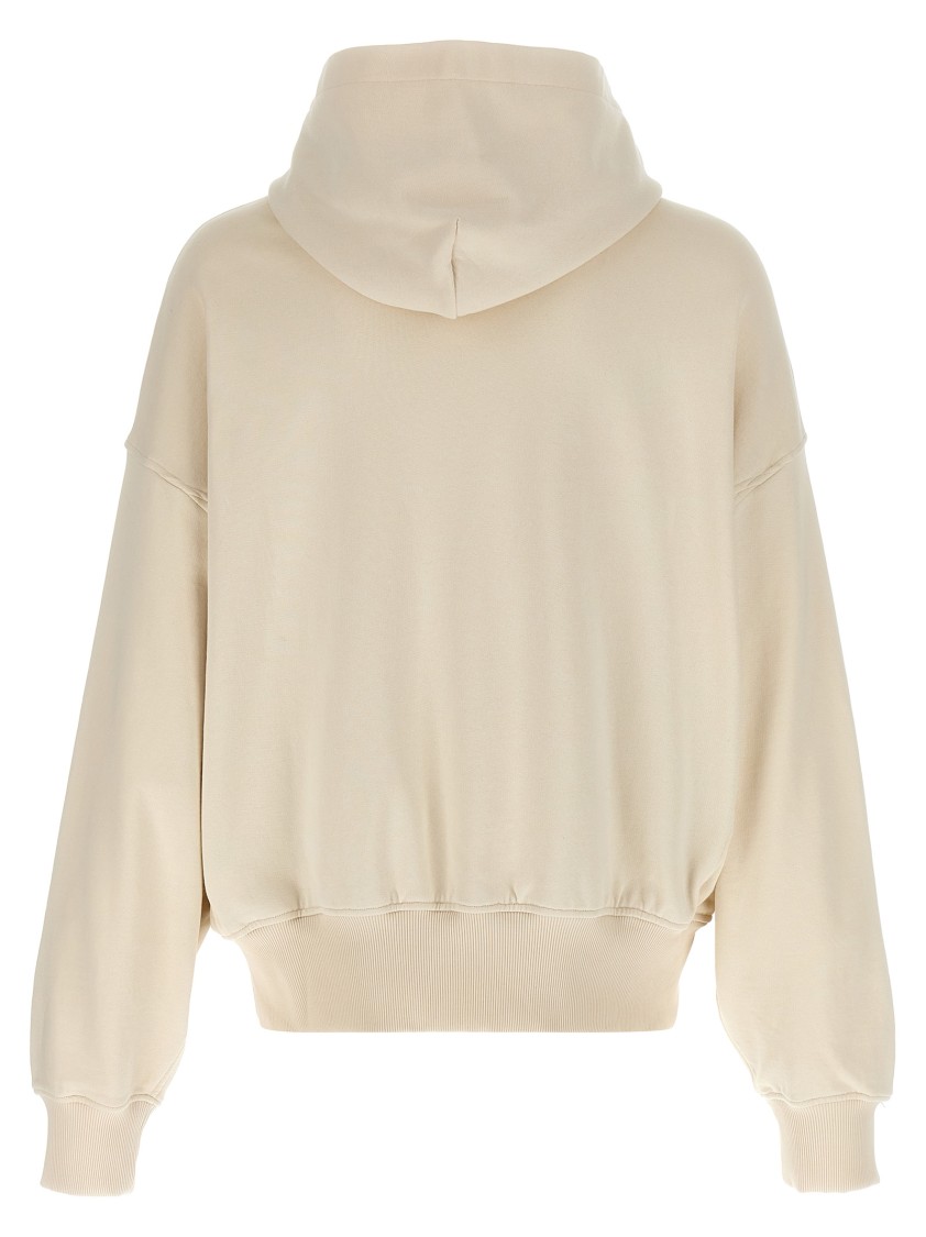 Dolce & Gabbana Beige Embroidered Hoodie In Gray