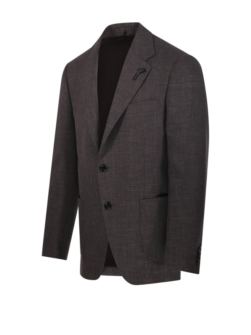 Shop Lardini Tailored Brown Blazer
