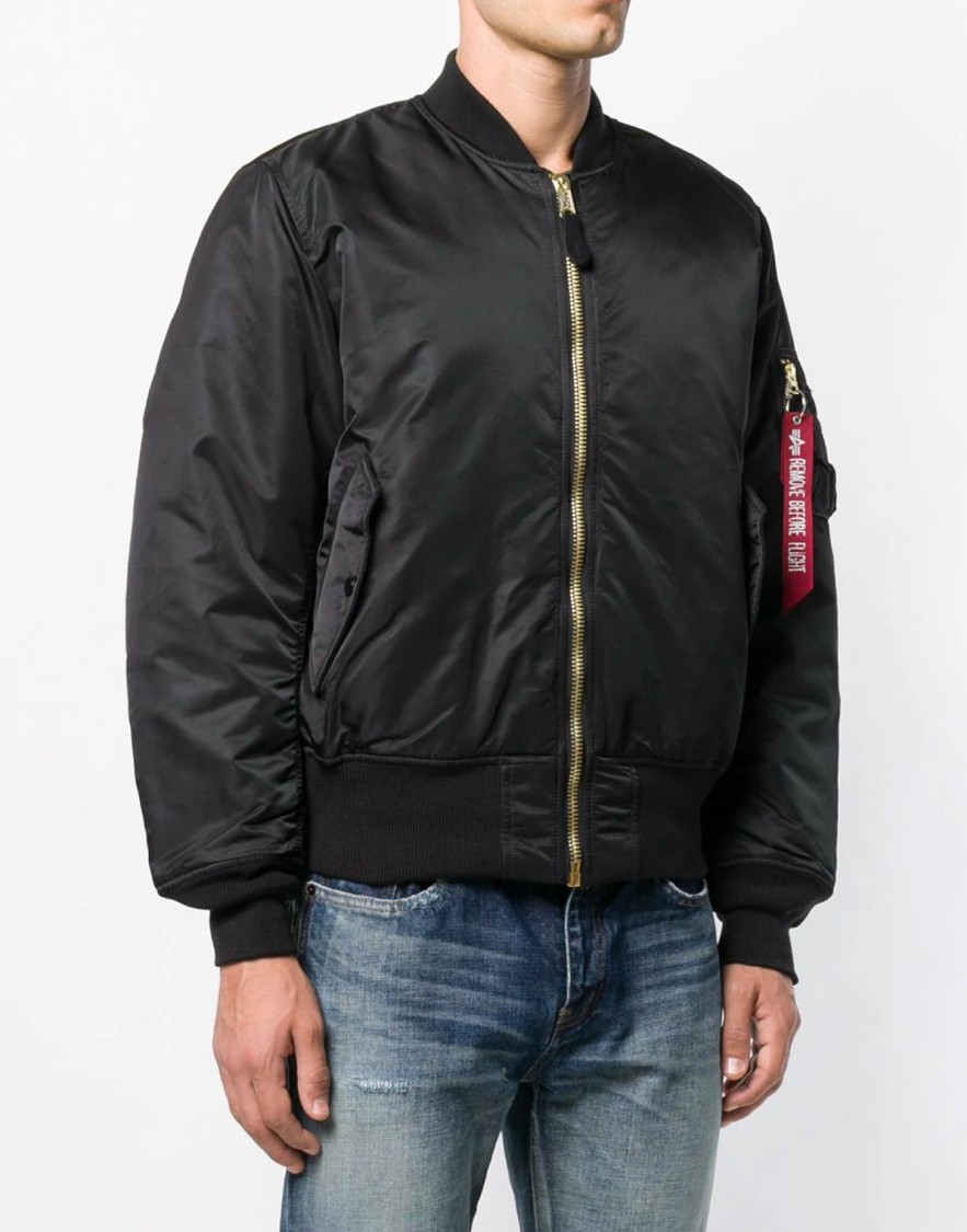 Alpha Industries Ma-1 Reversible Oversized Bomber Jacket In Black