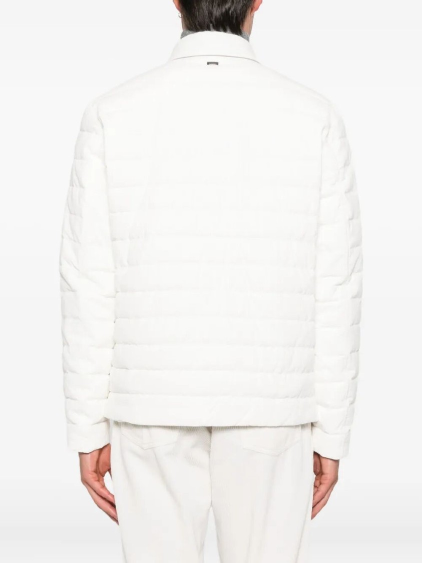 Herno Quilted Cotton Jacket With Classic Collarclosure In White