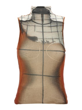 パーティードレス Jean Paul Gaultier Semi-Transparent Printed Tulle Dress With Jean Paul Gaultier Semi-Transparent Printed Tulle Dress With