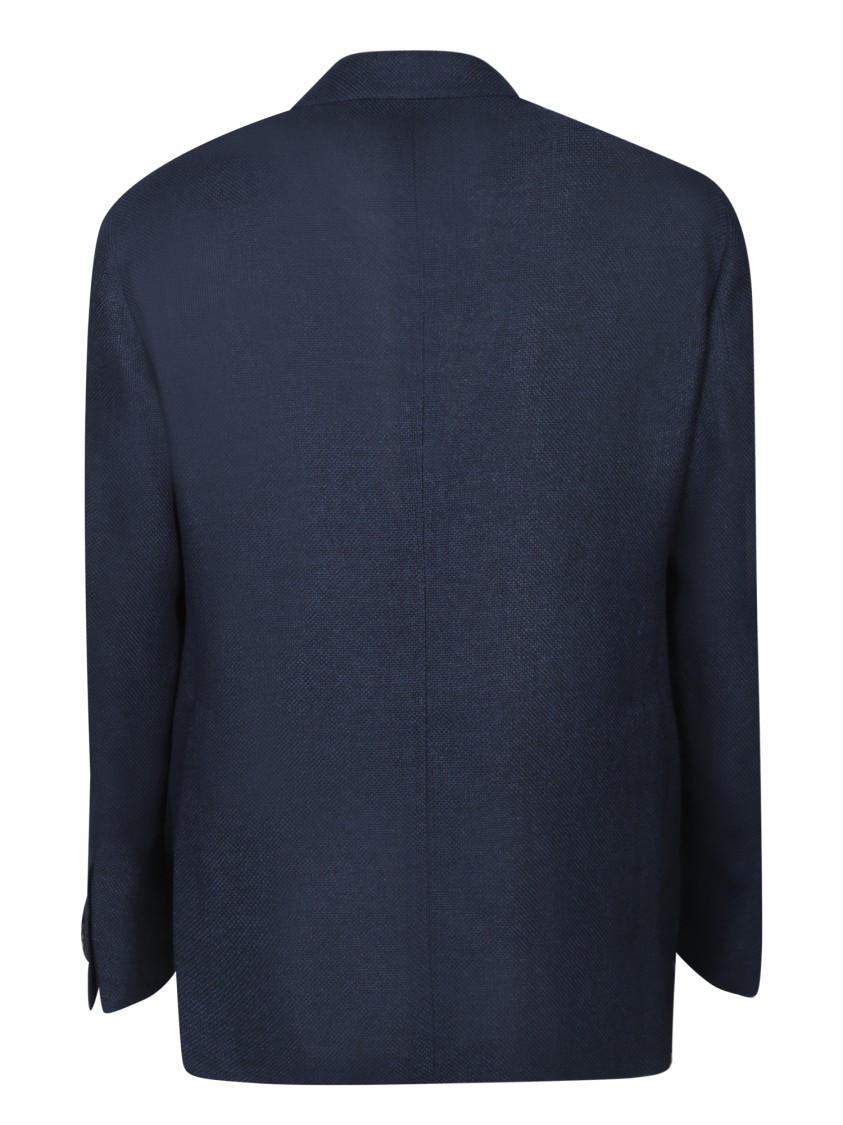 Shop Tagliatore Tailored Blue Blazer With Notched Lapels