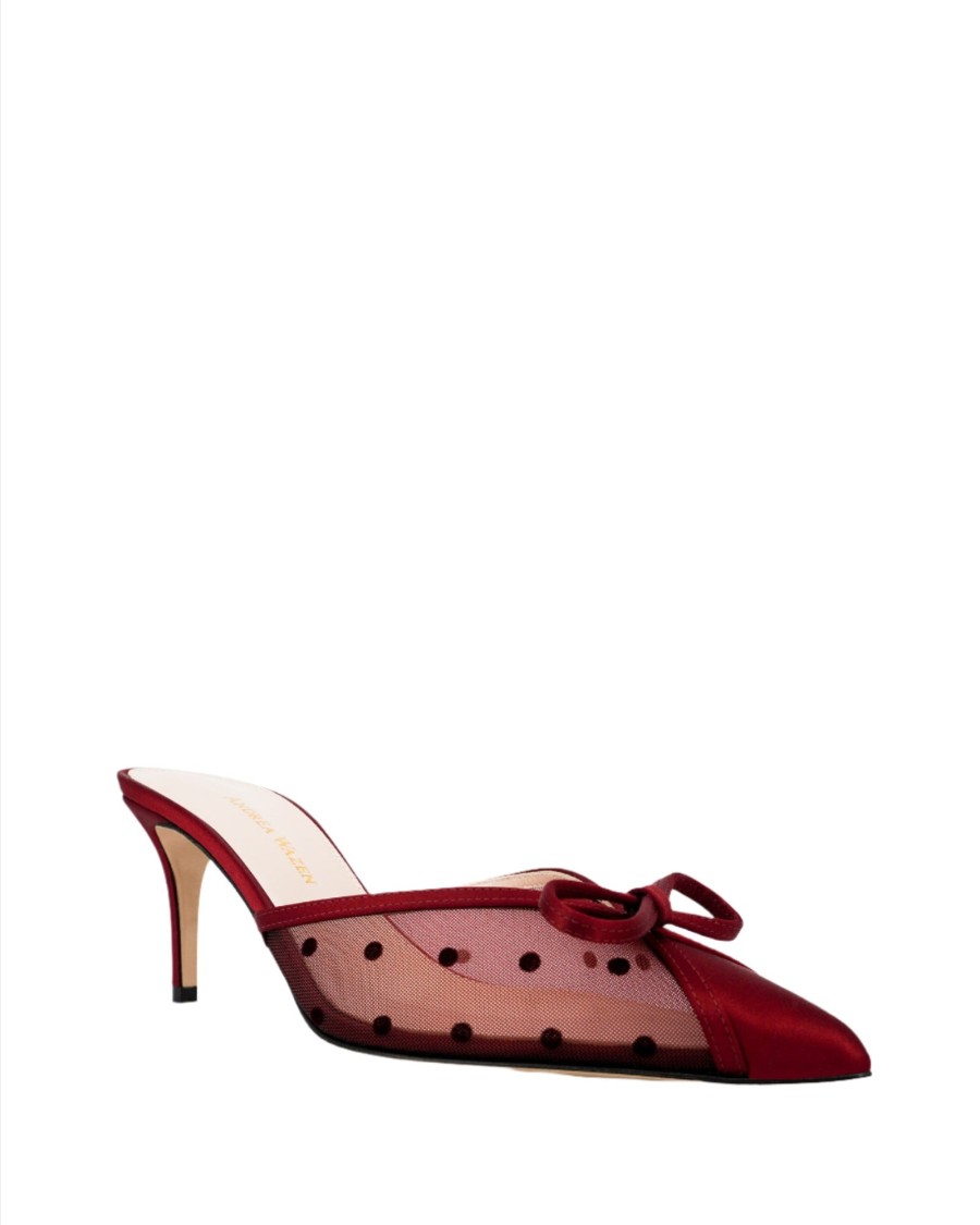 Andrea Wazen Kris Mule Bonbon - 75 Mm In Red