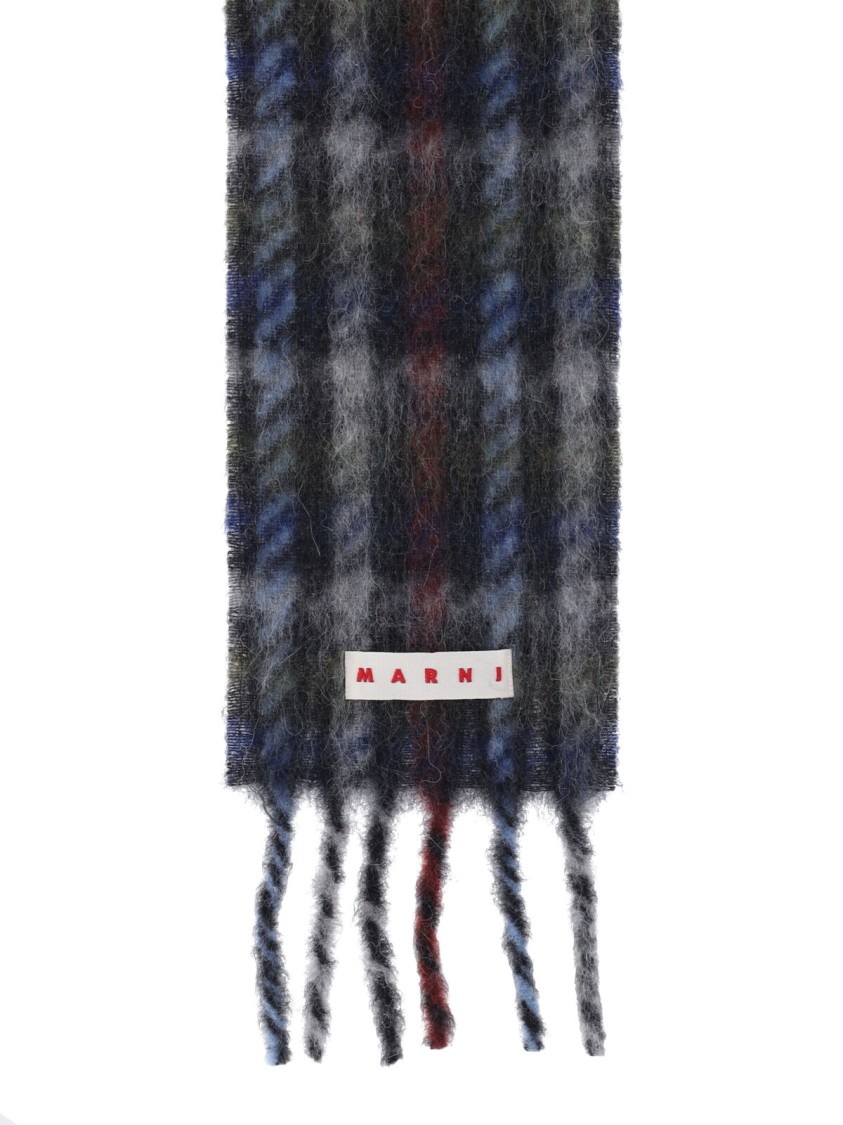Marni Soft Fringed Scarf Multicolored Pattern
