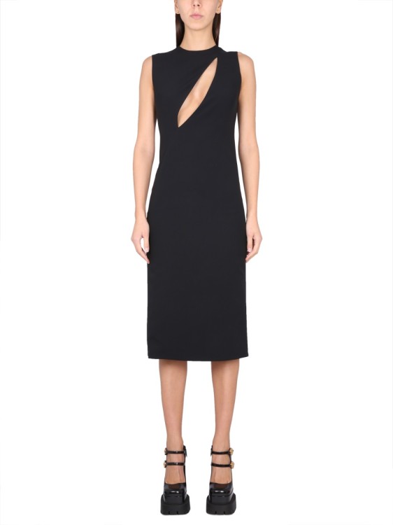 ワンピース VERSACE SLEEVELESS MIDI DRESS WITH CUTOUTS Versace Sleeveless Midi Dress With Cutouts In Black | ModeSens