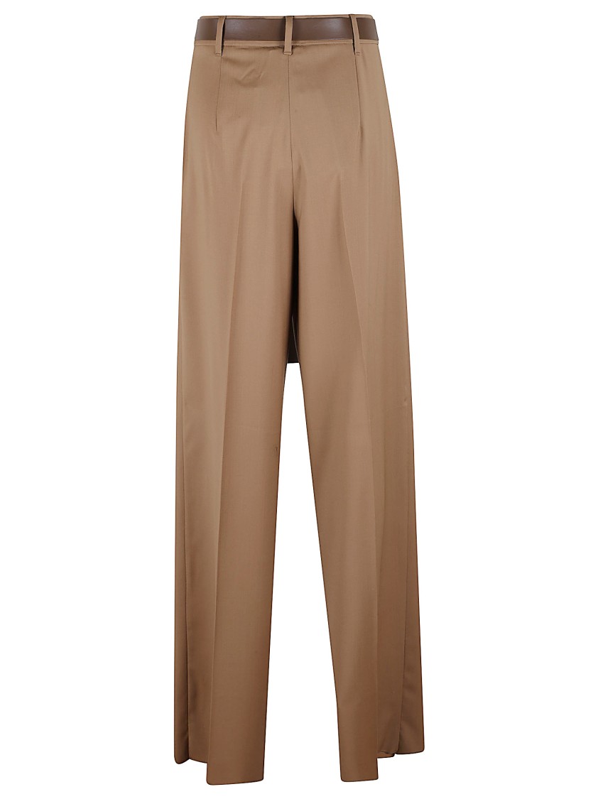 Max Mara Tailored Wool Trousers With High Waist In Brown