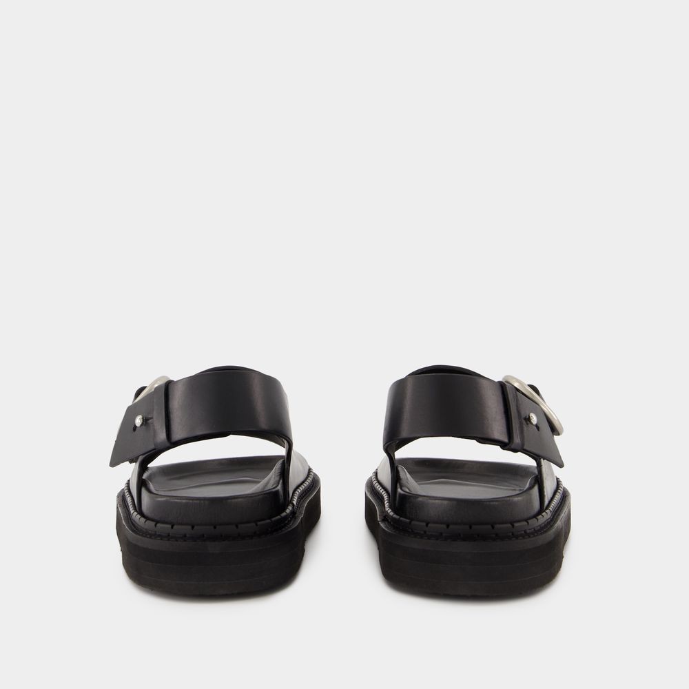 【関税込み】Fussbet Sandals - AMI Paris - Leather - Black Ami Alexandre Mattiussi Ami Fussbet Sandals - Leather