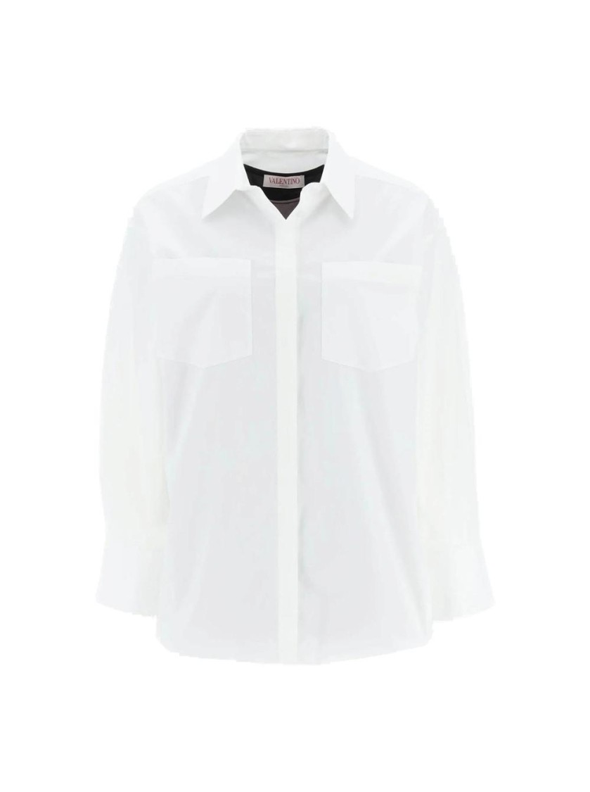 Valentino White Long-sleeve Cotton Shirt Minidress
