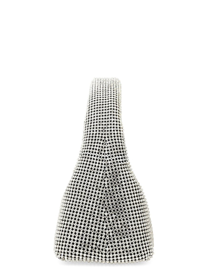 Marc Jacobs The Sack Crystal Embellished Mini Hobo Bag In Silver
