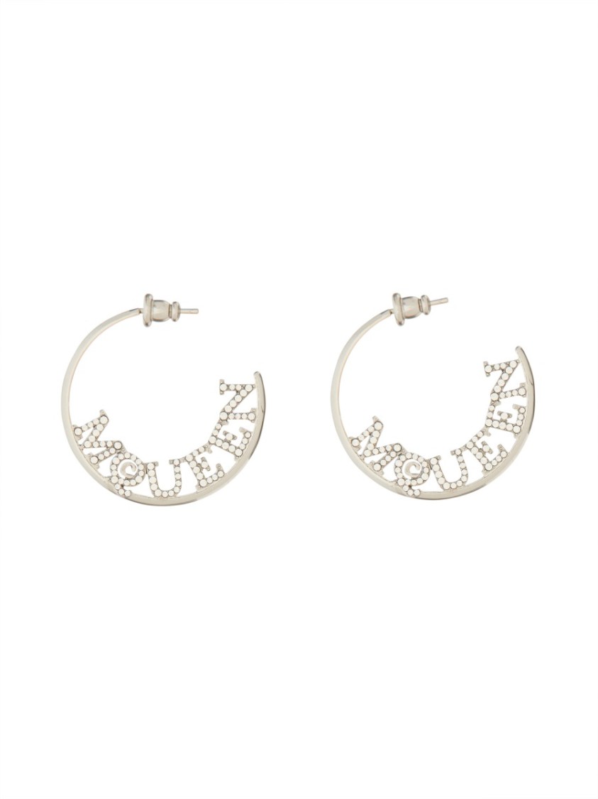 ピアス Alexander Mcqueen Hoop Earrings With Script Logo Alexander Mcqueen Hoop Earrings With Script Logo | THE LIST