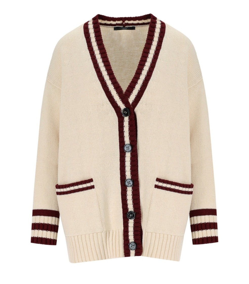 Shop Max Mara Vicolo Ecru Cardigan In Neutrals