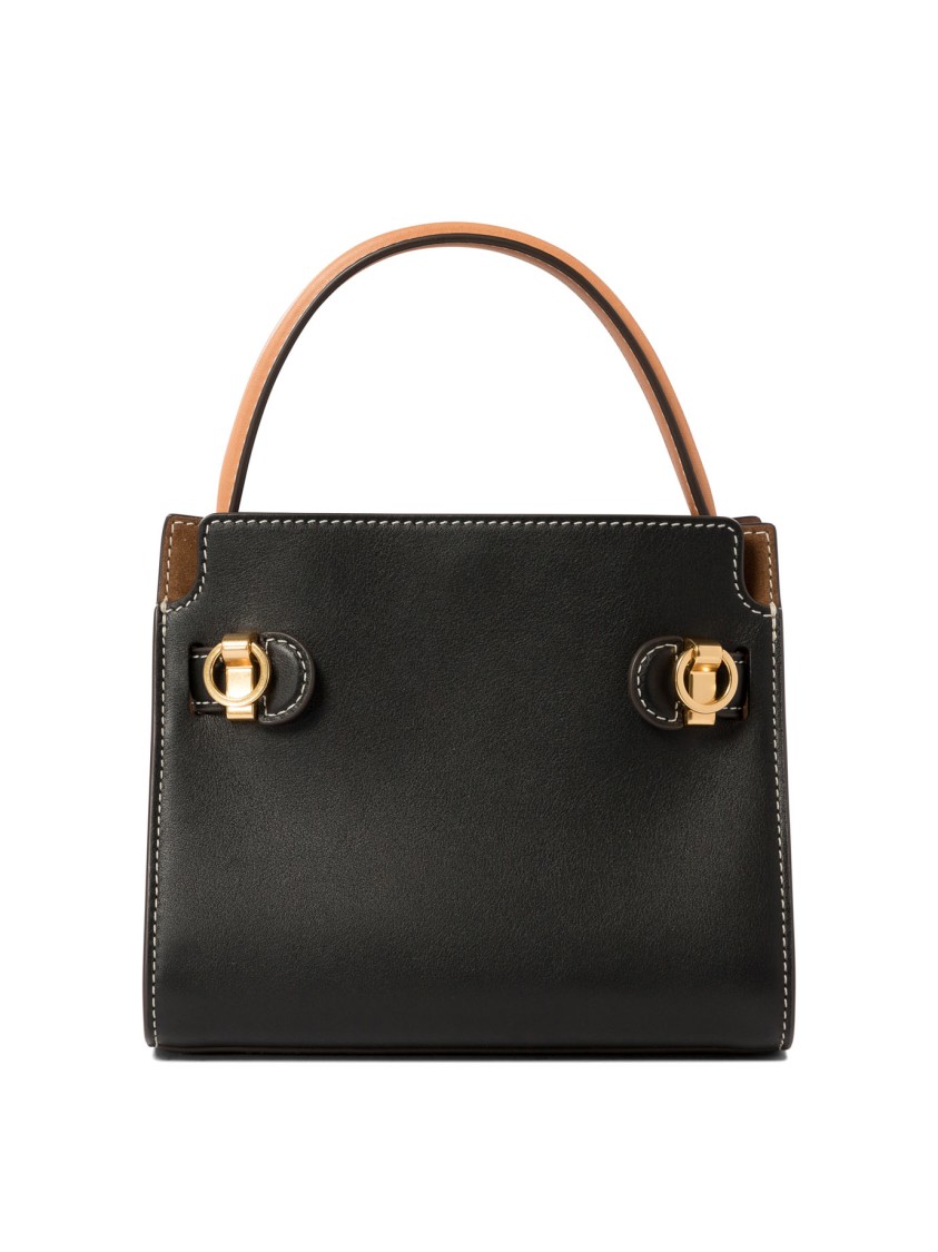 Tory Burch Lee Radziwill Petite Double Handbag In Black