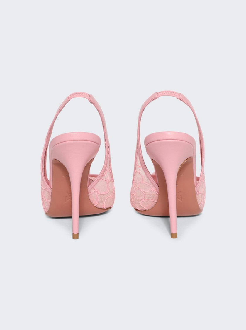 Shop Amina Muaddi Anok Lace Slingback Pump - Baby Pink