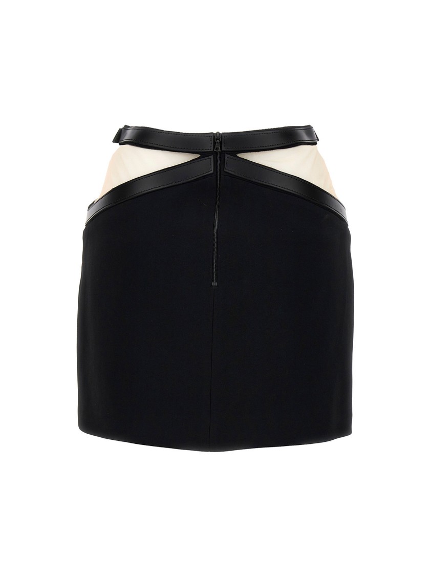 David Koma Cross Waist Band Net Insert Skirts Black In Black