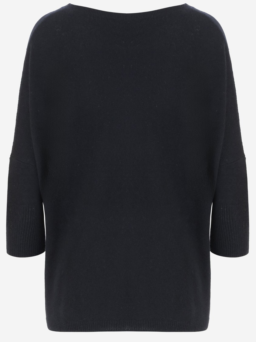 Allude Wool Blend Pullover With Rhinestones And Studs In Black