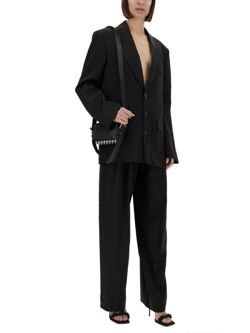 Alexander Wang Oversized Blazer With Logo In Black | ModeSens