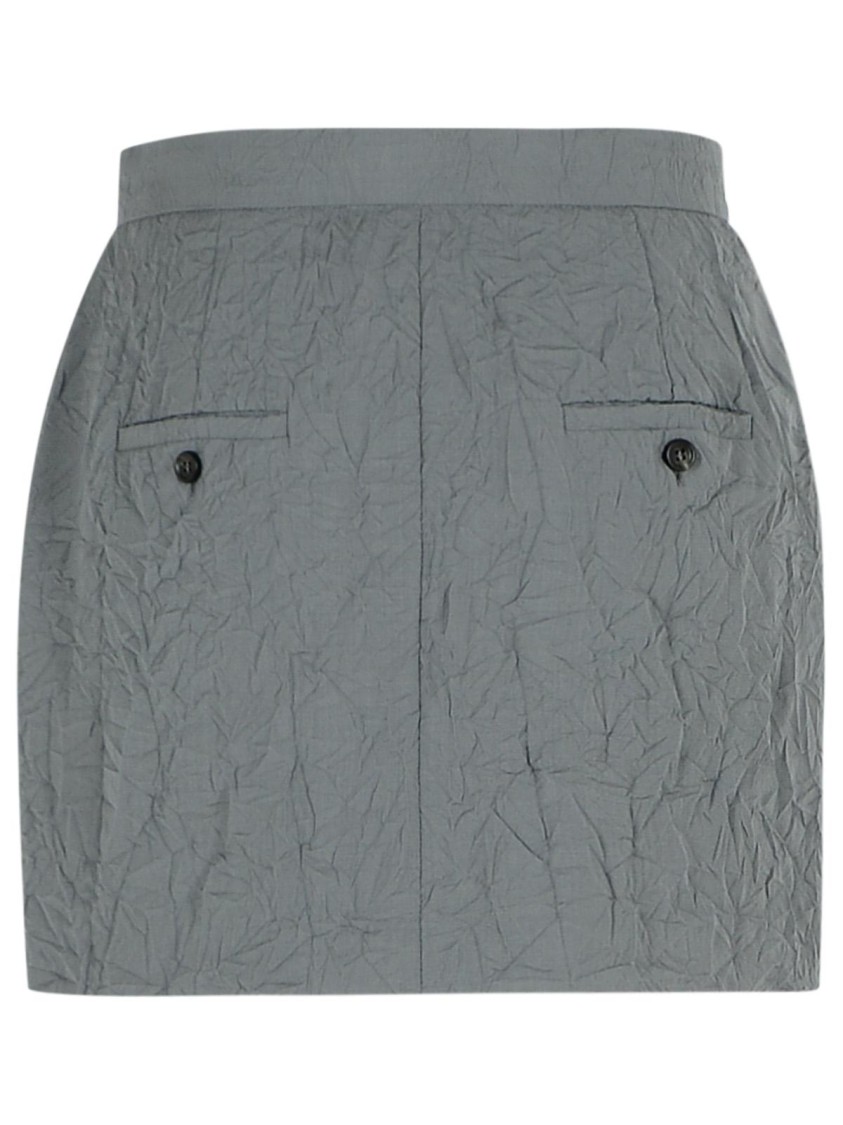 Max Mara Grey Wool Mini Skirt In Grey
