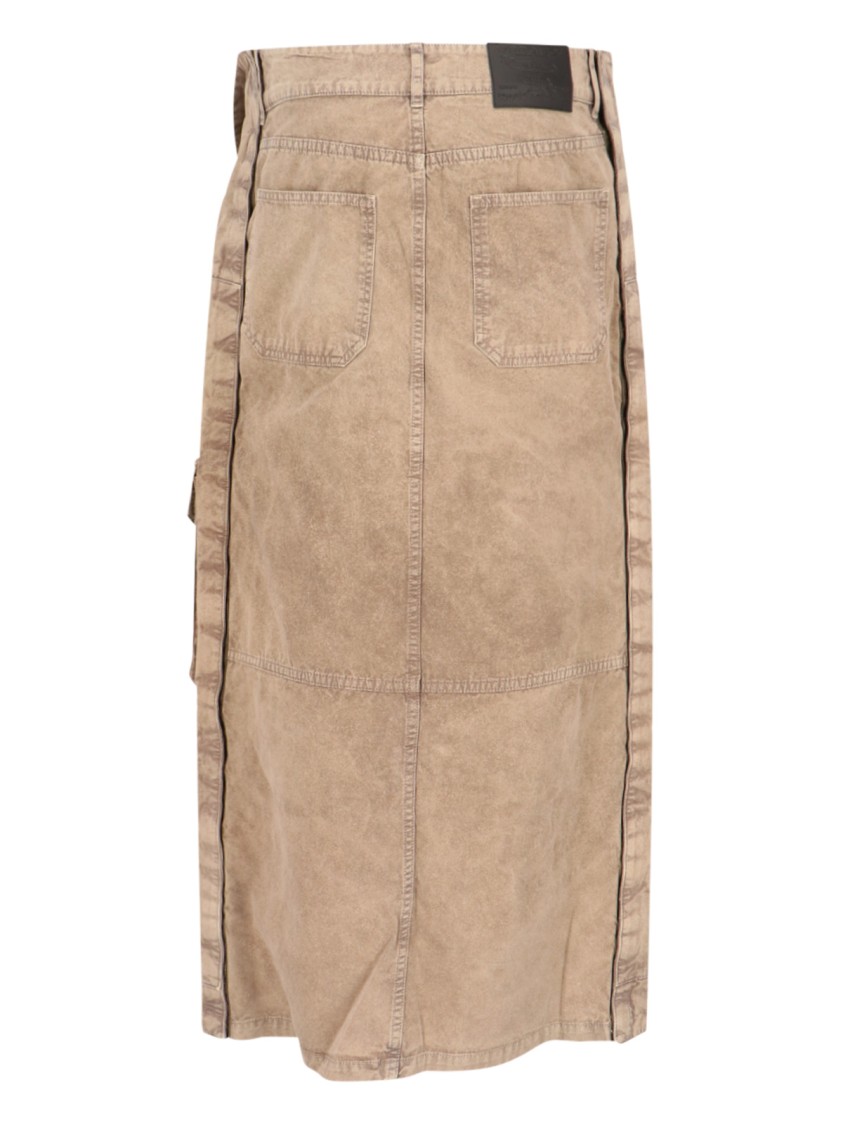 Y/project Maxi Cargo Skirt In Brown Cotton In Pink