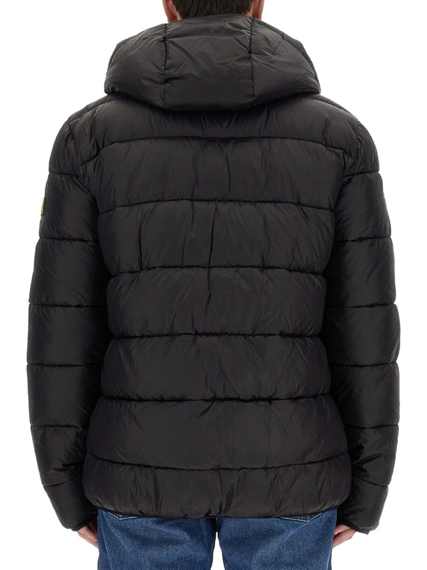 Shop Barbour Quilted Black Bobber Jacket With Hood