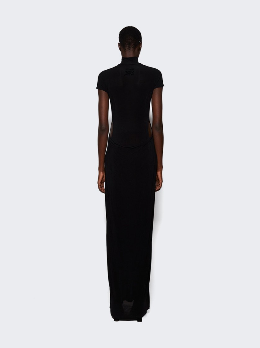 Jean Paul Gaultier Viscose Jersey Long Dress Black