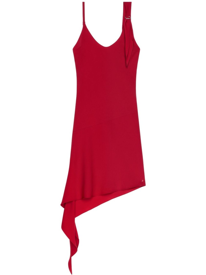 Shop Courrèges Asymmetrical Hem Red Dress