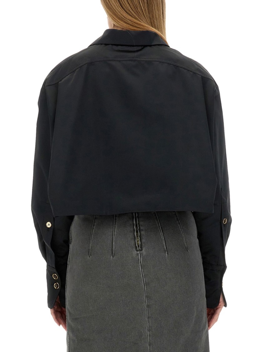 Patou Jacket Cropped Length Gold Buttons In Black