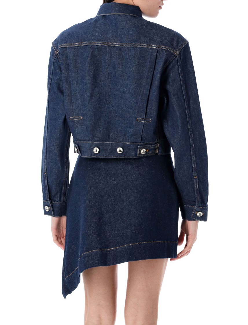 Vivienne Westwood Mens Sailor Asymmetric Cotton-linen Denim Mini Skirt Indigo