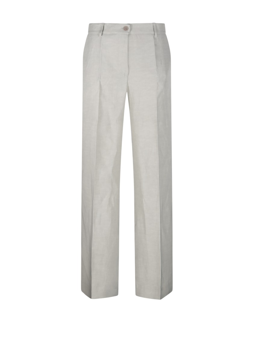 P.A.R.O.S.H PAROSH TAILORED STRAIGHT-LEG PANTS WITH SUBTLE PLEATS