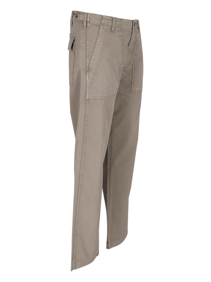 Cruna Beige Straight-leg Trousers With Button Closure