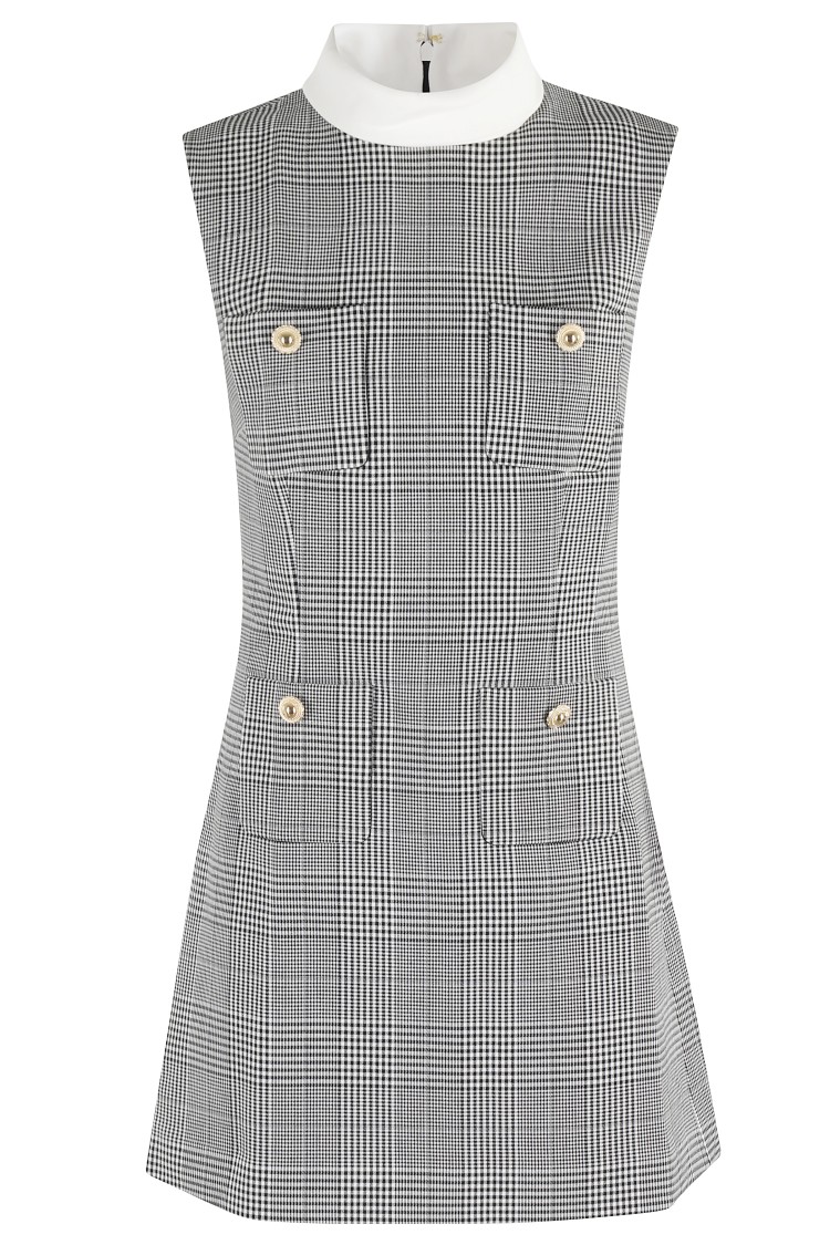 Self-portrait Sleeveless Prince Of Wales Check Mini Dress