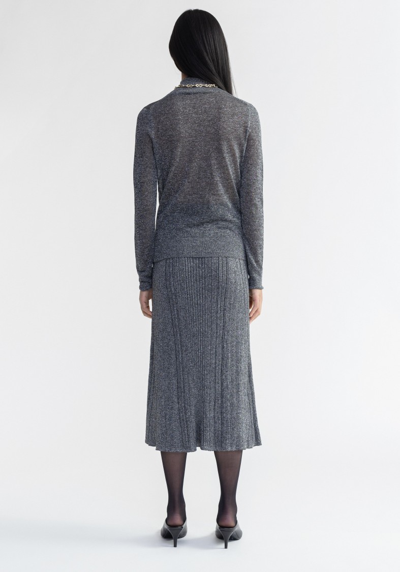 AERON AERON MOSSY - SPARKLY RIBBED MIDI SKIRT 