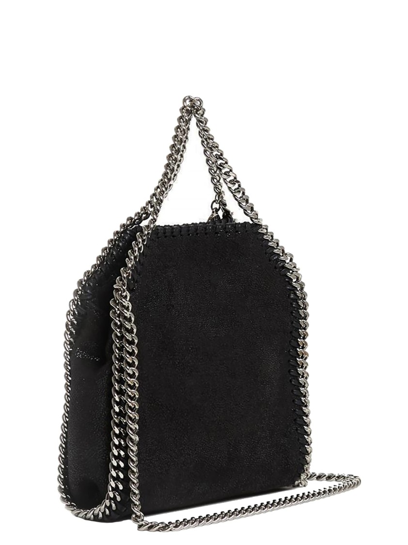 Stella Mccartney Tiny Tote Eco Shaggy Deer In Black