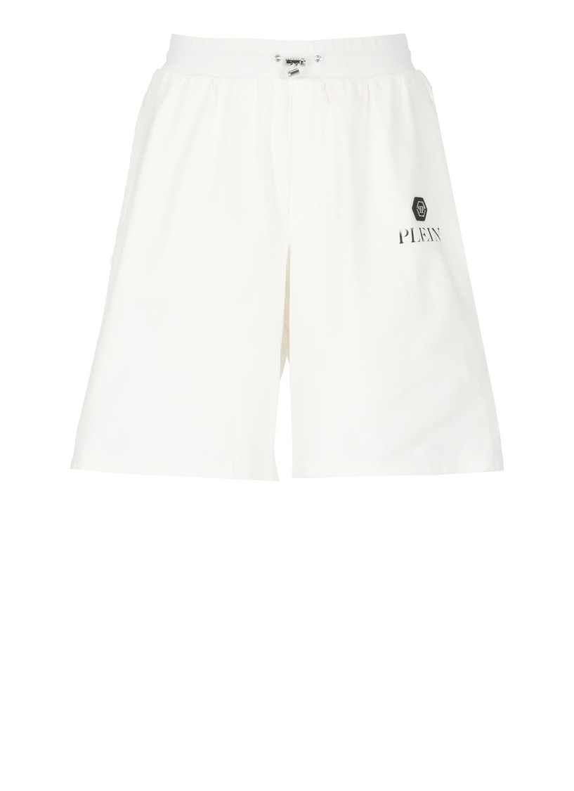 Philipp Plein White Cotton Shorts