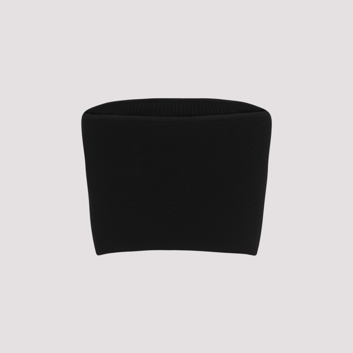 Shop Diesel Strapless Ribbed Black Top With Distinctive Logo Detail