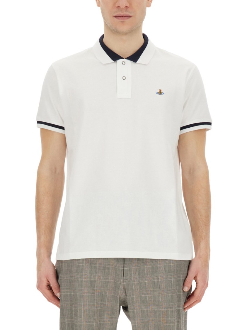 Shop Vivienne Westwood Cotton Polo In White