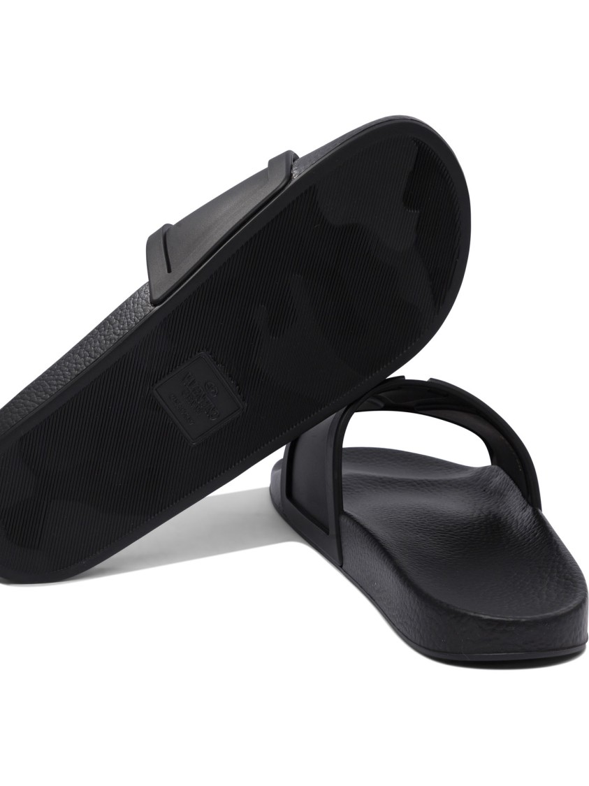Valentino Pool Slide Coolside Slippers In Black