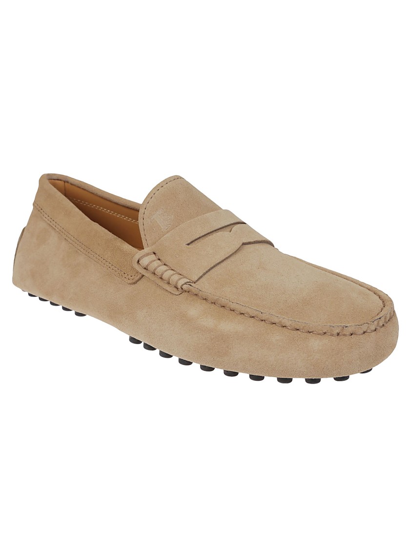 Tod's Moccasin-inspired Leather Loafers With Rubber Pebble Sole In Pink